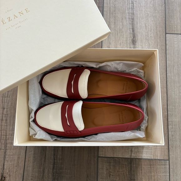BNWT Sezane Andrea Loafers - Terracotta & Cream - Picture 5 of 12